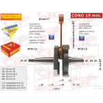 ALBERO MOTORE NUOVA MAZZUCCHELLI ANTICIPATO con BIELLA LUCIDA per VESPA con CONO 19mm e CORSA 43mm - immagine 3