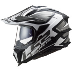 CASCO LS2 CROSS MX 701 EXPLORER col. ALTER Matt Black White - immagine 2