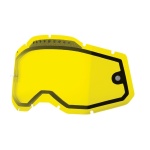 Lente di ricambio DOPPIA ANTI-APPANNAMENTO VENTILATA GIALLA per 100% RACE CRAFT  - ACCURI  - STRATA - immagine 2