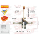 ALBERO MOTORE NUOVA MAZZUCCHELLI TIPO ORIGINALE per VESPA PX 125 - 150 corsa 57mm - immagine 2