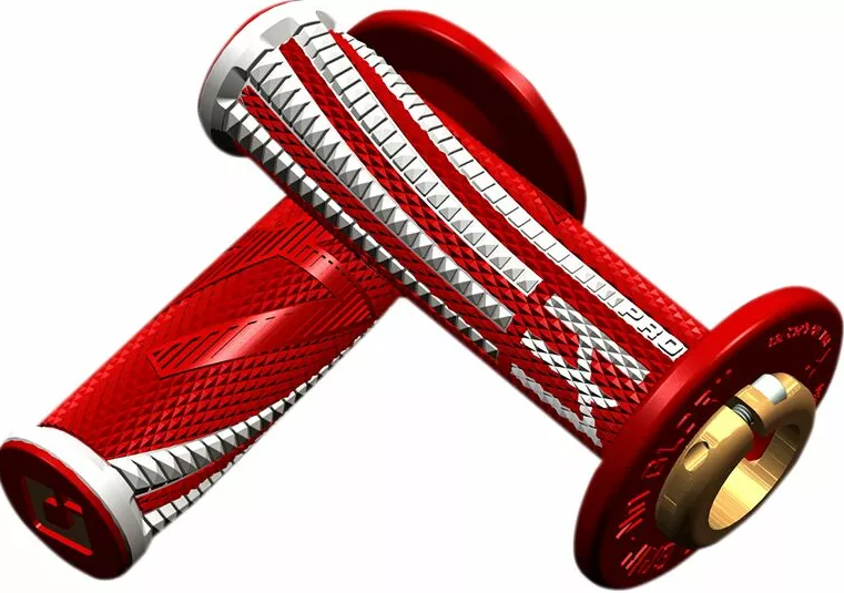 img_1e1d036b930cc1fa884486c9450b278a.png COPPIA MANOPOLE ODI FUORISTRADA LOCK-ON EMIG PRO V2 RED/WHITE - immagine 1