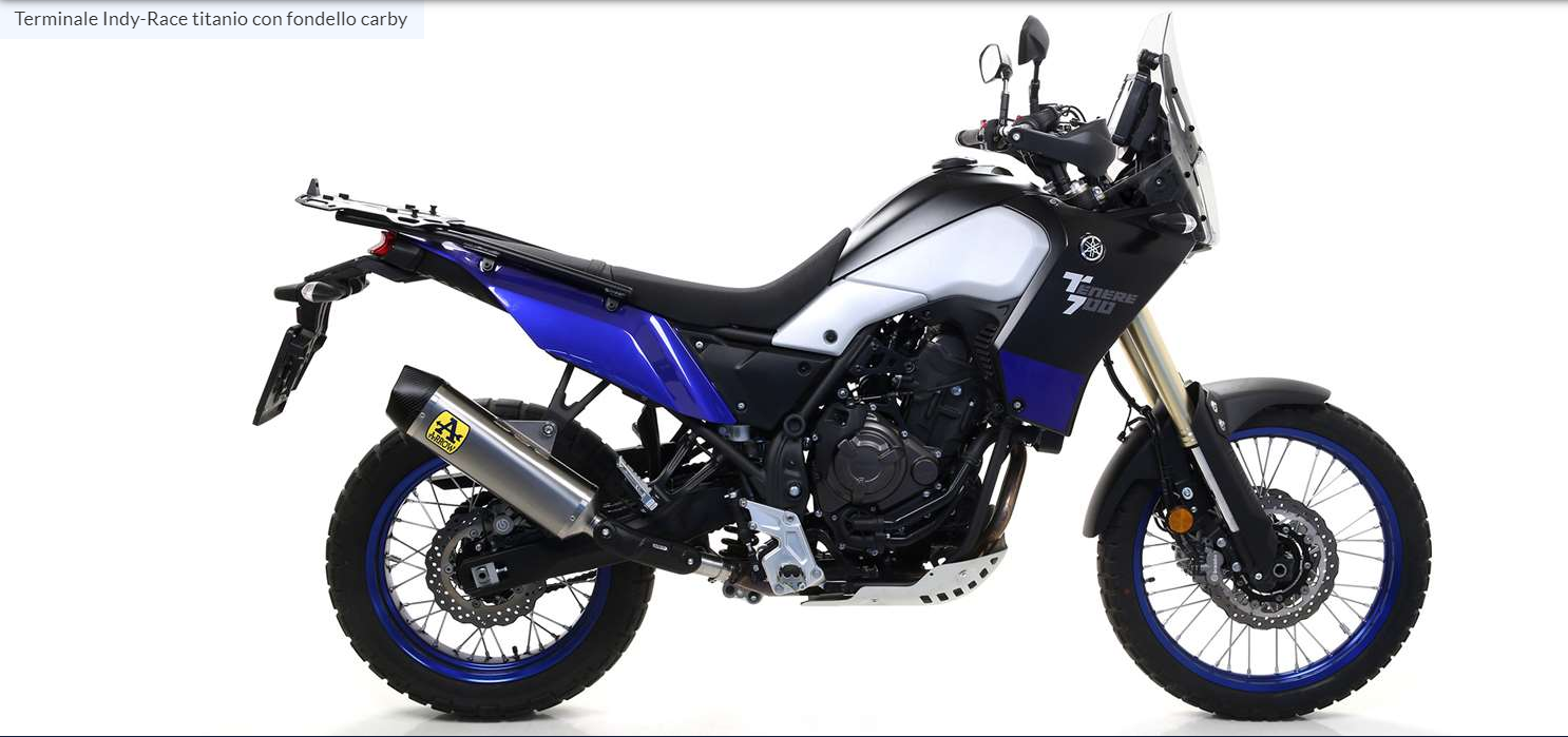 img_416ec817f864821c11f7cb793d6f9495.png Terminale ARROW Indy Race titanio con fondello carby per Tenere' 700 2019/2022 - immagine 1