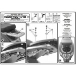 Attacco posteriore Givi E343 MONOLOCK per Piaggio Vespa 125-200 Granturismo, specifico per bauletto Monolock