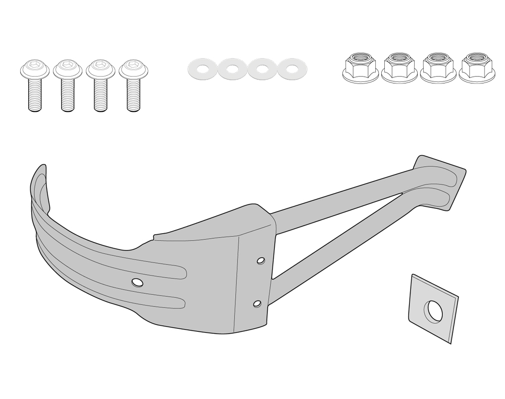 img_4d5f3c1ce71506d5b6439e04ddfc300f.jpg RM2122KIT - Kit di Fissaggio RM2122KIT per Parafango Ruota Posteriore a fissaggio Laterale GIVI RM01 o RM02 su Yamaha Tracer 900 15-17 - immagine 1