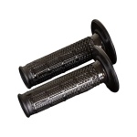 COPPIA MANOPOLE FUORISTRADA RENTHAL DUAL HALF WAFFLE TAPERED - BLACK