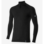 Maglia a maniche lunghe in LANA MERINO con lupetto e zip colore nera SIX2 art. TS13 MERINO