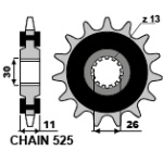 PIGNONE con GOMMA per YAMAHA Tenere' 700
