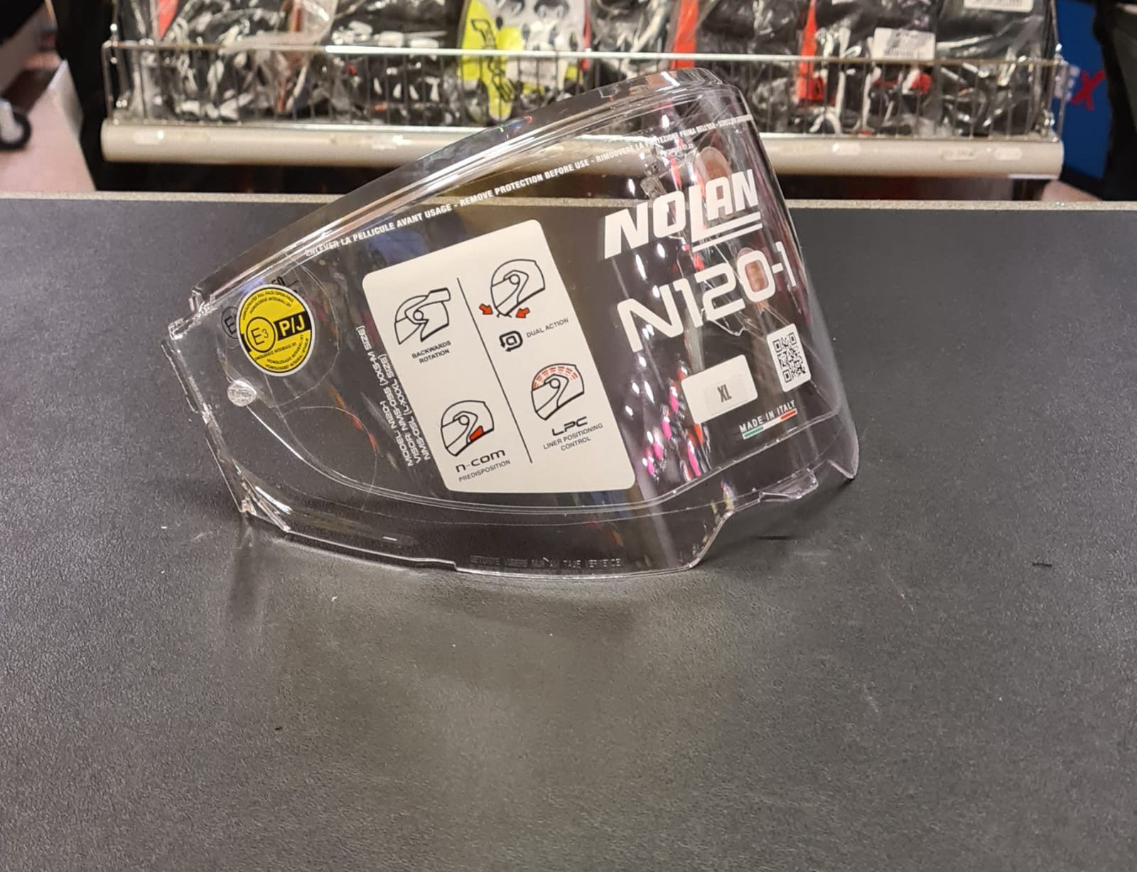 img_ccd99fb58e1dbb74f7d64158ca80a989.png VISIERA TRASPARENTE per NOLAN N120-1 calotta piccola XXS-M - immagine 1