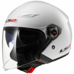 CASCO LS2 JET OF569 TRACK col. BIANCO LUCIDO
