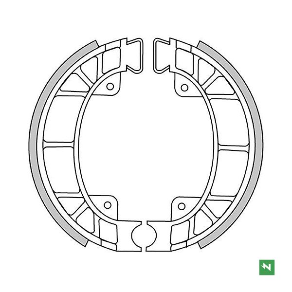 img_e7eda69360c8e1b1724d4db94bbd4d2d.jpg COPPIA GANASCE FRENO NEWFREN per PIAGGIO SCATTO e ZUM 50 mod. GF0254 - immagine 1