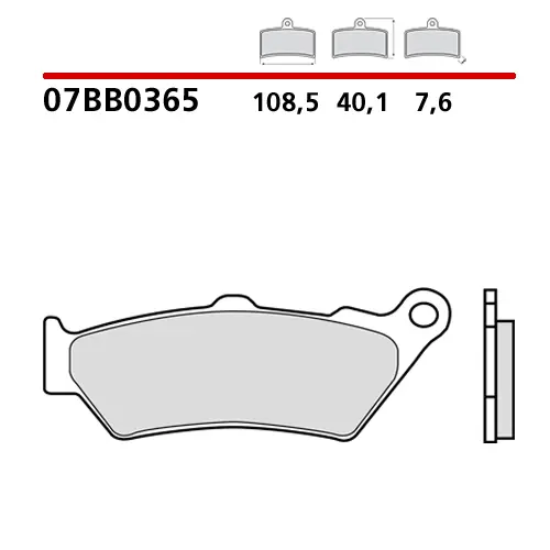 07BB0365 COPPIA PASTIGLIE FRENO POSTERIORI SINTERIZZATE BREMBO per BMW e KTM - immagine 1