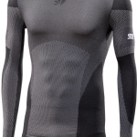 Maglia LIGHT a maniche lunghe con lupetto carbon/nero SIX2