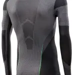 Maglia LIGHT a maniche lunghe con lupetto carbon/nero SIX2 - immagine 3