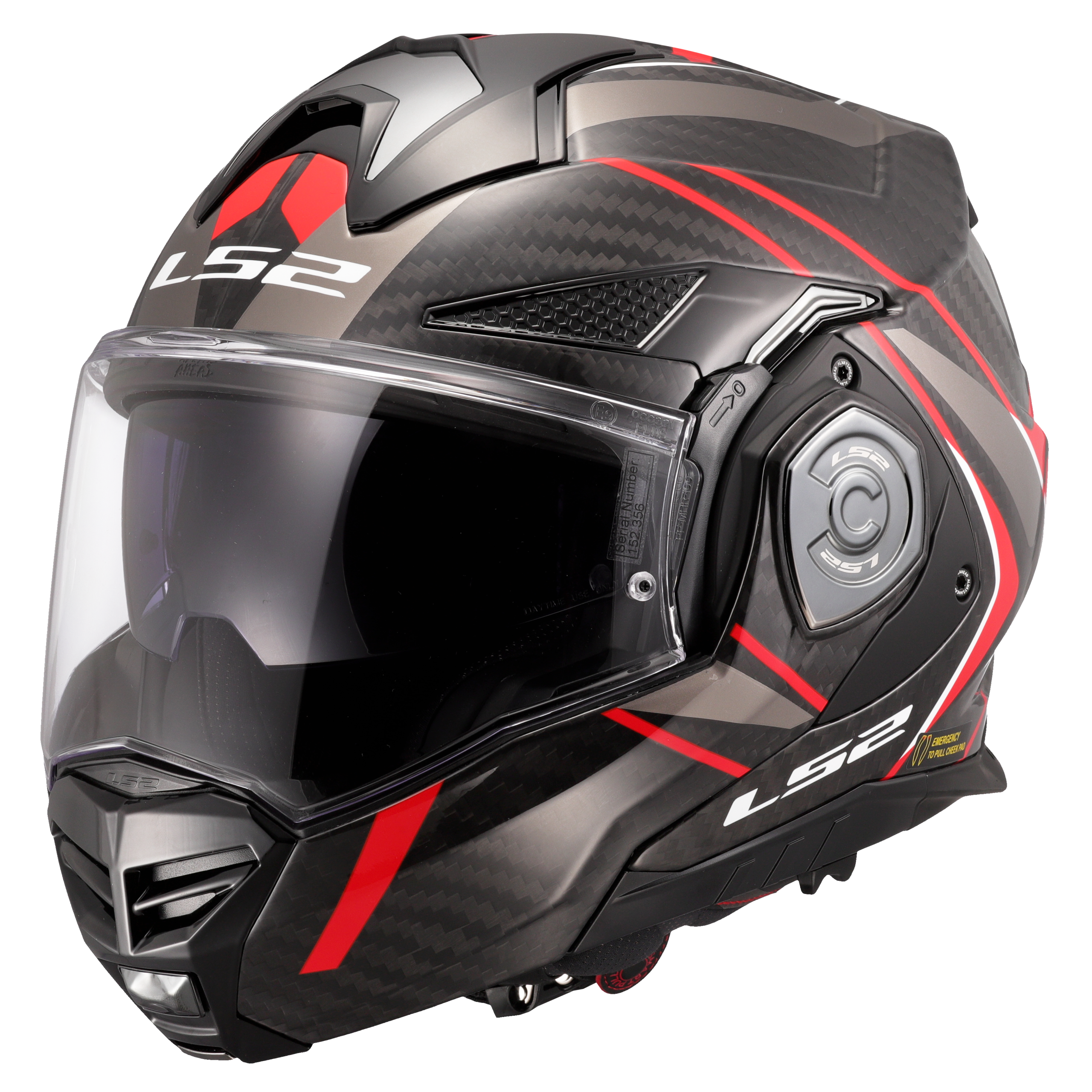 FF901 ADVANT X C FUTURE II RED-569015632-1 CASCO LS2 MODULARE FF901 ADVANT X col. CARBON FUTURE II RED - immagine 1