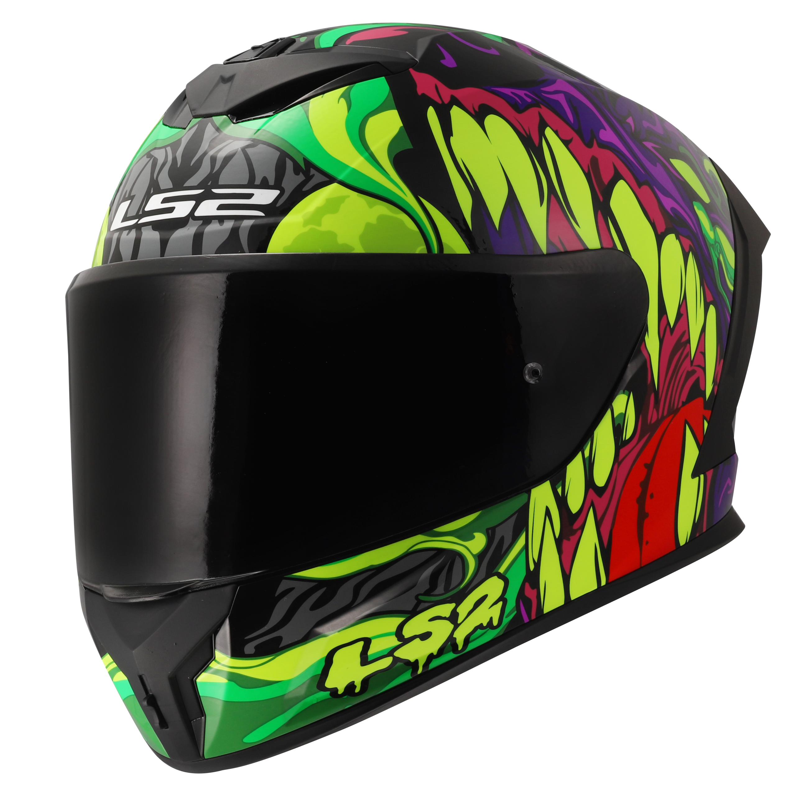 LS2 FF820 RAPID III LYCANT PURPLE GREEN - 168200561 (10) CASCO LS2 FF820 RAPID III col. LYCANT PURPLE GREEN ECE 22.06 - immagine 1