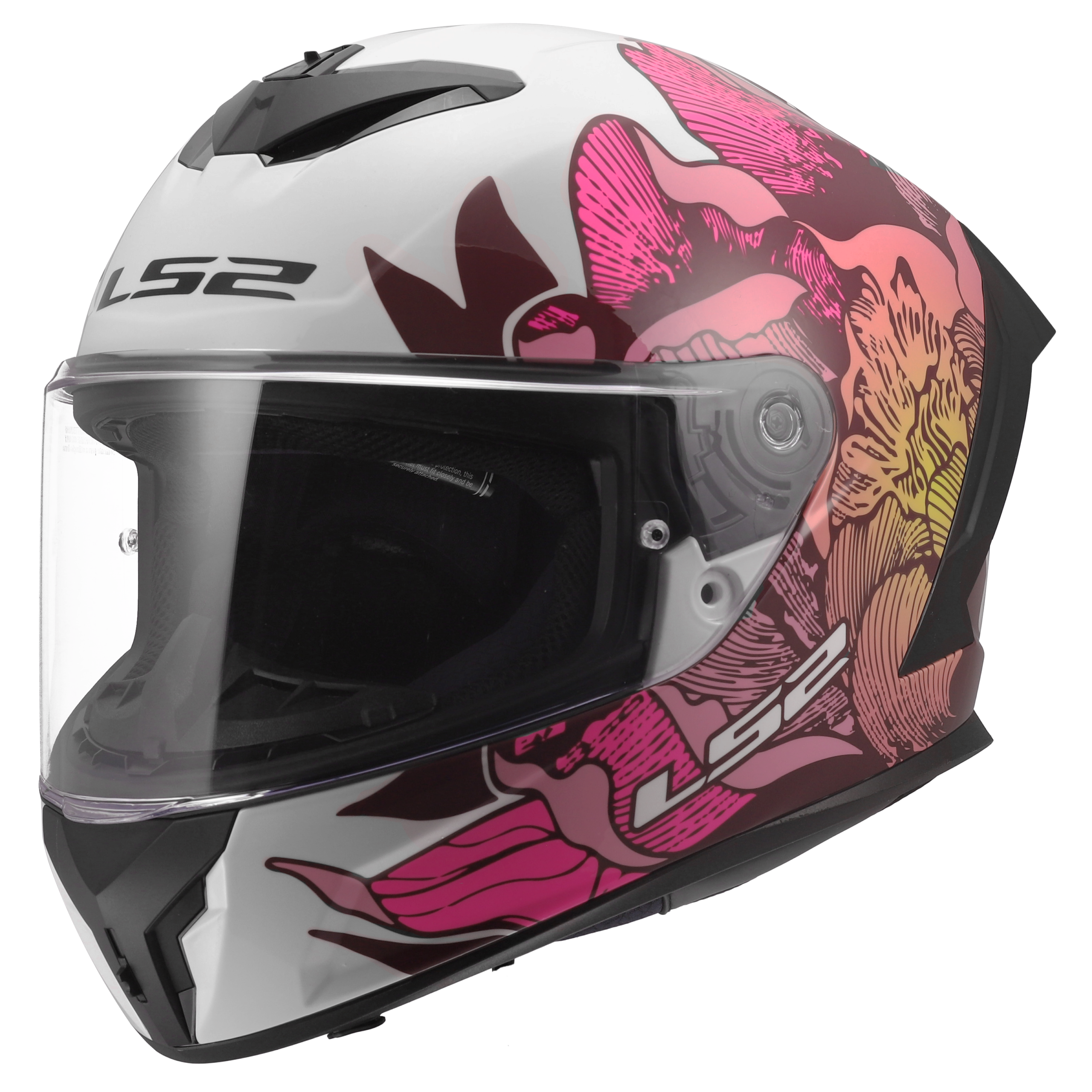LS2 FF820 RAPID III POPPIES II WHITE PINK -168200402 (5) CASCO LS2 FF820 RAPID III col. POPPIES II ECE 22.06 - immagine 1