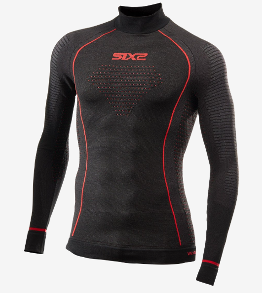 Screenshot 2026-02-27 164835 Maglia termica a maniche lunghe con lupetto nera/rossa SIX2 - immagine 1