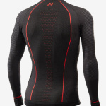 Maglia termica a maniche lunghe con lupetto nera/rossa SIX2 - immagine 2