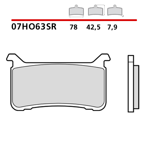 07HO63SR COPPIA PASTIGLIE FRENO ANTERIORI SINTERIZZATE RACING BREMBO per HONDA CBR - immagine 1